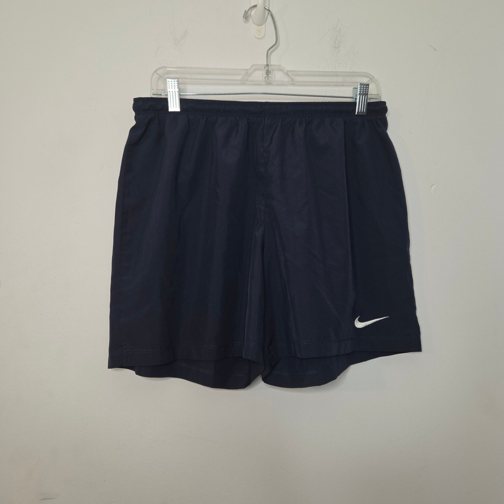 Nike Dri-FIT Mens XL Navy Blue Athletic Running Shorts Embroidered Swoosh Logo